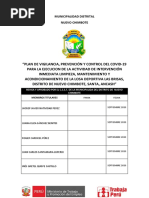 Plan para La Vigilancia, Prevencion y Control Covid 19 en El Trabajo 2020 Limpieza y Mantenimiento Losa Deportiva Las Brisas