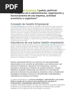 Conceptos e Importancias de Gestión Empresarial