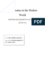 Mathematics in The Modern World: Midterm Requirements For Offline (MATH 101)