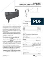 Model Ua870 Uhf Active Directional Antenna Specifications