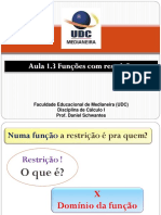 UDC Calculo 1 Aula 1.3 Funções Com Restrição