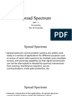 Spread Spectrum: Unit - 5 Presented by Mrs. M.P.Sasirekha