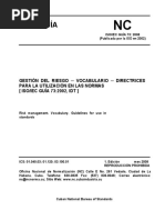 NC Iso-Iec Guia 73 Gestión Del Riesgo - Vocabulario.directrices para La Utilización en Las Normas