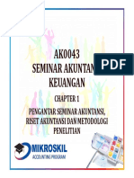 Pengantar Seminar Akuntansi, Riset Akuntansi Dan Metodologi Penelitian