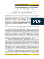 The Influence of Survivors' Empowerment On The Commitment and Turnover Intentions Following Downsizing