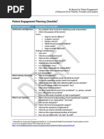 Patient Engagement Planning Checklist: Planning Component Key Questions To Consider