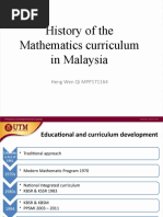 History of The Mathematics Curriculum in Malaysia