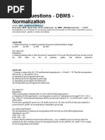 Previous GATE Questions With Solutions On DBMS (Normalization) - CS/IT