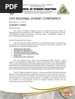 15Th Regional Student Conference: Concept Paper