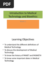 Week 1 Introduction To Medical Technology and Bioethics