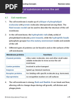 4 Movement of Substances Across The Cell Membrane