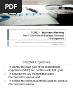 Part 1-Overview of Strategic Financial Management: TOPIC 1: Business Planning