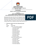 Pengumuman Tentang Hasil Administrasi Calon Anggota PPS Pemilihan Bupati Dan Wakil Bupati Mojokerto Tahun 2020