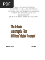 Plan de Accion para Mejorar El Sistema Tributario Venezolano