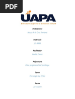 Etica Profeccional Del Psicologo Trabajo Final de Nurys de La Cruz Santana