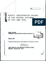 Plastic Concekntration Factors: 0 in Flat Notched Specimens OF