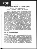 Demand FOR Fruits and Vegetables in India: Agric. Econ. Res. Rev., Vol. 8 (2), Pp. 7-17 (1995)