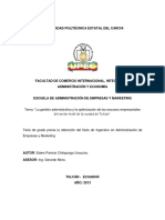 La Gestión Administrativa y La Optimización de Los Recursos Empresariales Del Sector Textil de La Ciudad de Tulcán - Chiliquinga, Edwin Patricio PDF