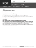 Cambridge English:: First Speaking PR Actice Test