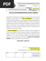 PLT-SST-004 Política de Prevención de Acoso Laboral