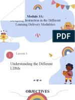 Module 3A:: Designing Instruction in The Different Learning Delivery Modalities