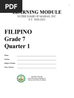 FILIPINO 7 - 1st Quarter