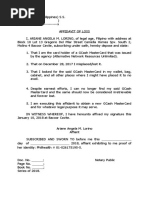 Affidavit of Loss Gcash Mastercard