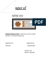 Applications and Use of Laplace Transform in The Field of Engineering