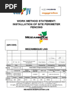 Work Method Statement: Installation of Site Perimeter Fencing