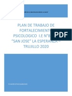 Plan de Trabajo de Fortalecimiento Psicologico I.E SAN JOSE