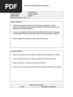 Perfil de Puesto Jefe de Finanzas