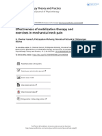 Effectiveness of Mobilization Therapy and Exercises in Mechanical Neck Pain