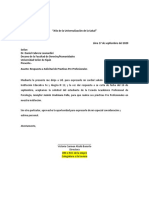 Modelo de Carta de Aceptación Del Centro de Práctica Al Practicante