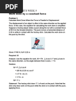 Problem Sets Week 9: Work Done by A Constant Force