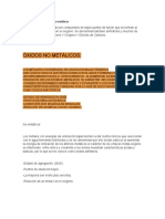 Caracteristicas de Oxidos No Metálicos