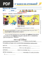 Folha de Atividade Português - 5º Ano 5 Bloco