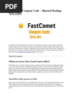 Fastcomet Coupon Code - 70% Exclusive Offer