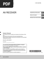 Av Receiver: Operating Instructions Mode D'emploi Manual de Instrucciones