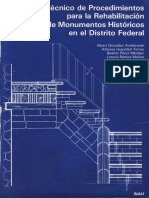 Manual Técnico de Procedimientos para La Rehabilitación de Monumentos Históricos en El Distrito Federal PDF