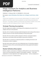 Gartner Magic Quadrant For Analytics and Business Intelligence