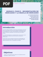 Unidad 2 - Paso 5 - SEGMENTACIÓN de Mercados y La Mezcla de Mercadeo