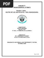 Subject: Professional Ethics Ratio of An Advocate V B.B. Haradara