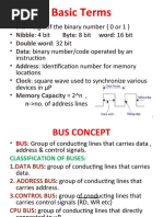 Basic Terms: - Bit - Nibble - Double Word - Data - Address - Clock - Memory Capacity