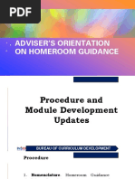 Adviser'S Orientation On Homeroom Guidance