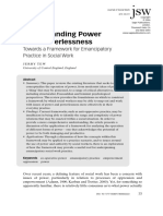 Understanding Power and Powerlessness: Towards A Framework For Emancipatory Practice in Social Work