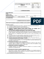 Acta de Entrega Del Puesto de Trabajo