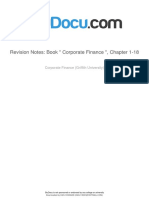 Revision Notes: Book " Corporate Finance ", Chapter 1-18 Revision Notes: Book " Corporate Finance ", Chapter 1-18