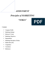 Assignment Principles of MARKETING "Nokia": Contents