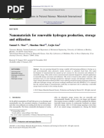 Nanomaterials For Renewable Hydrogen Production, Storage and Utilization