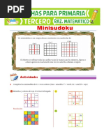 Ejercicios de Minisudoku para Tercero de Primaria PDF